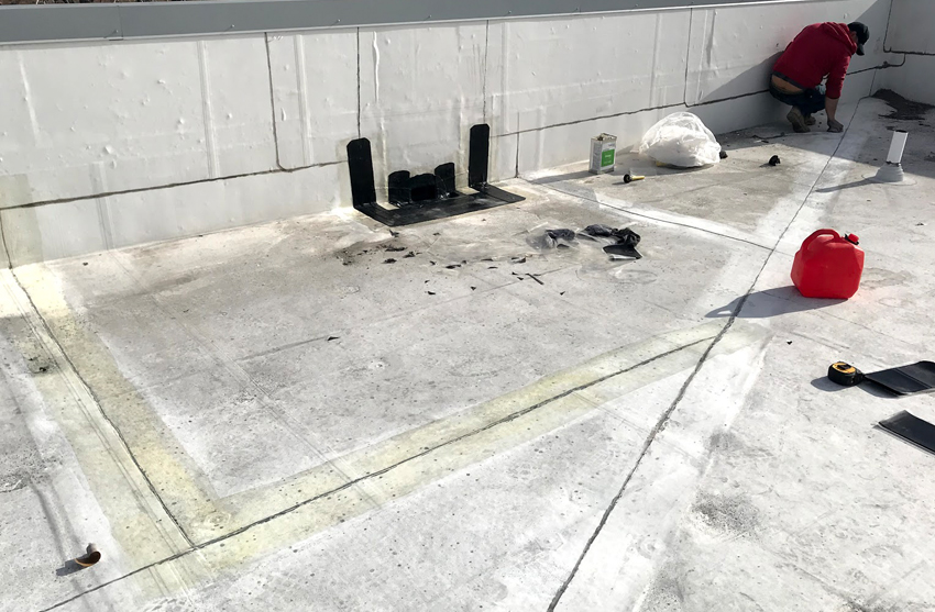 Built-Up Roofing (BUR) installation